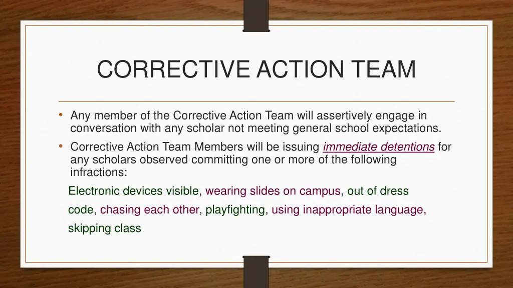 corrective action team 1