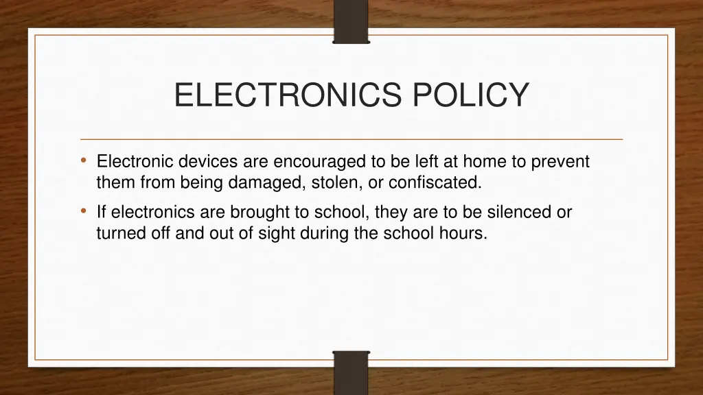 electronics policy