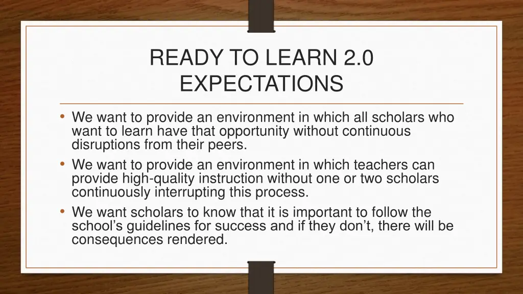 ready to learn 2 0 expectations