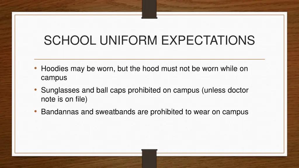 school uniform expectations 1