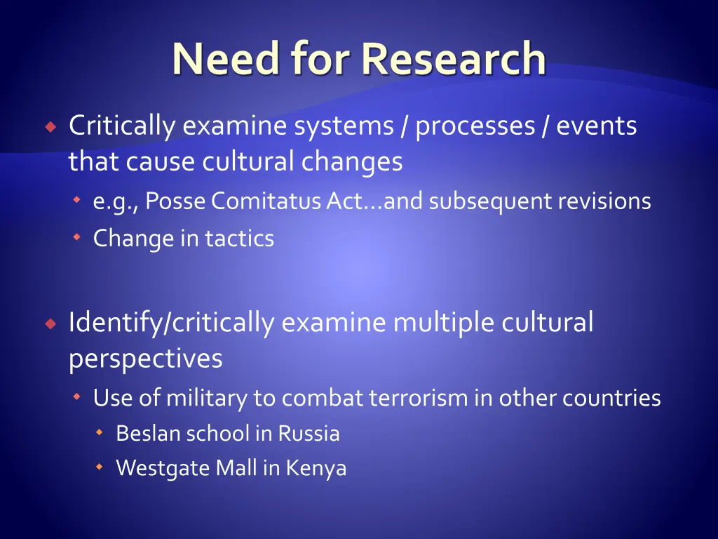 need for research