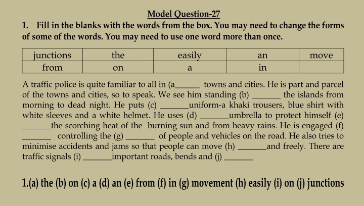 model question 27