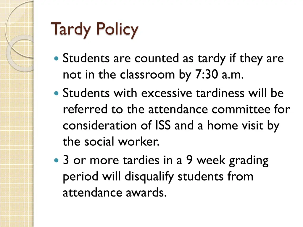 tardy policy