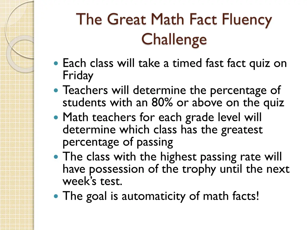 the great math fact fluency challenge