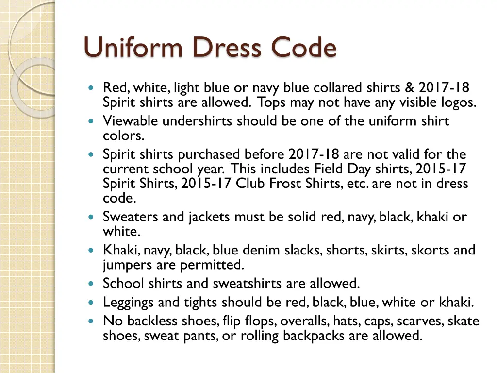 uniform dress code