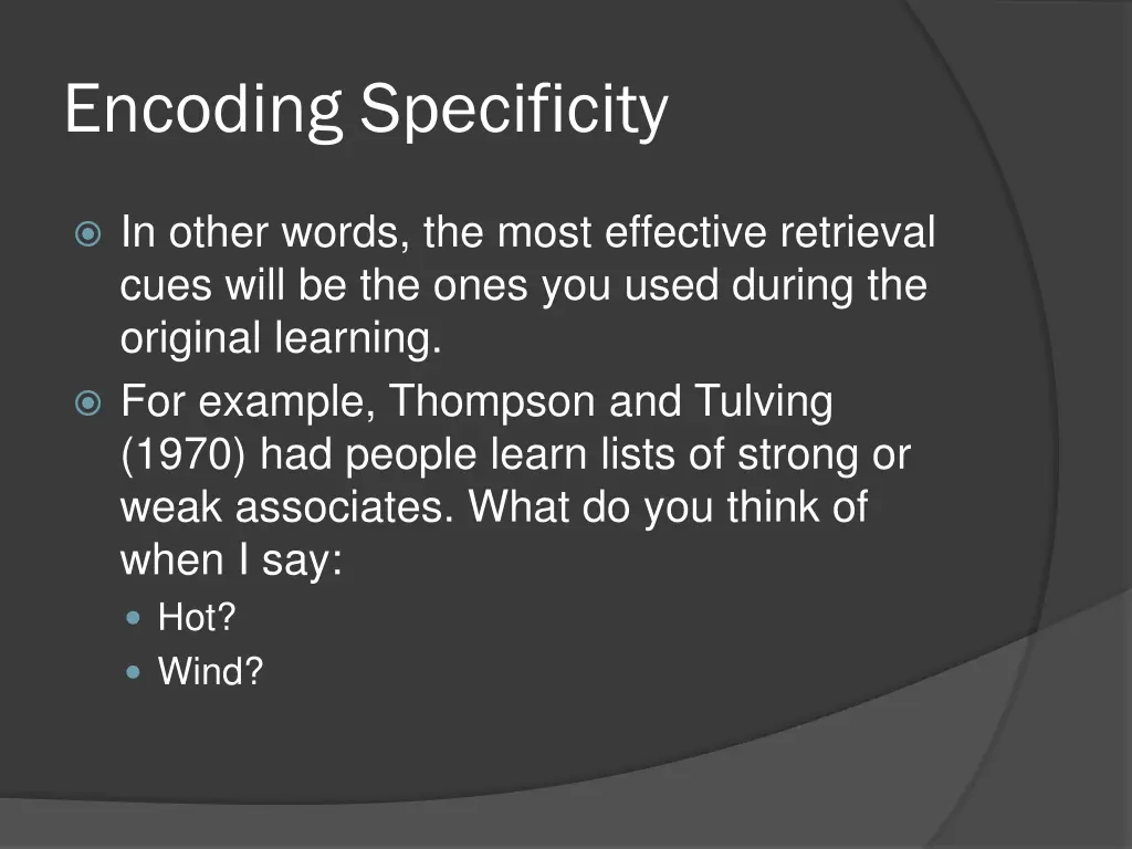 encoding specificity 1