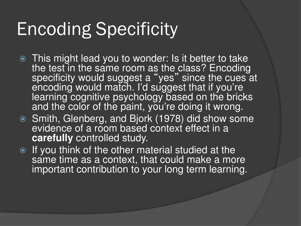 encoding specificity 15