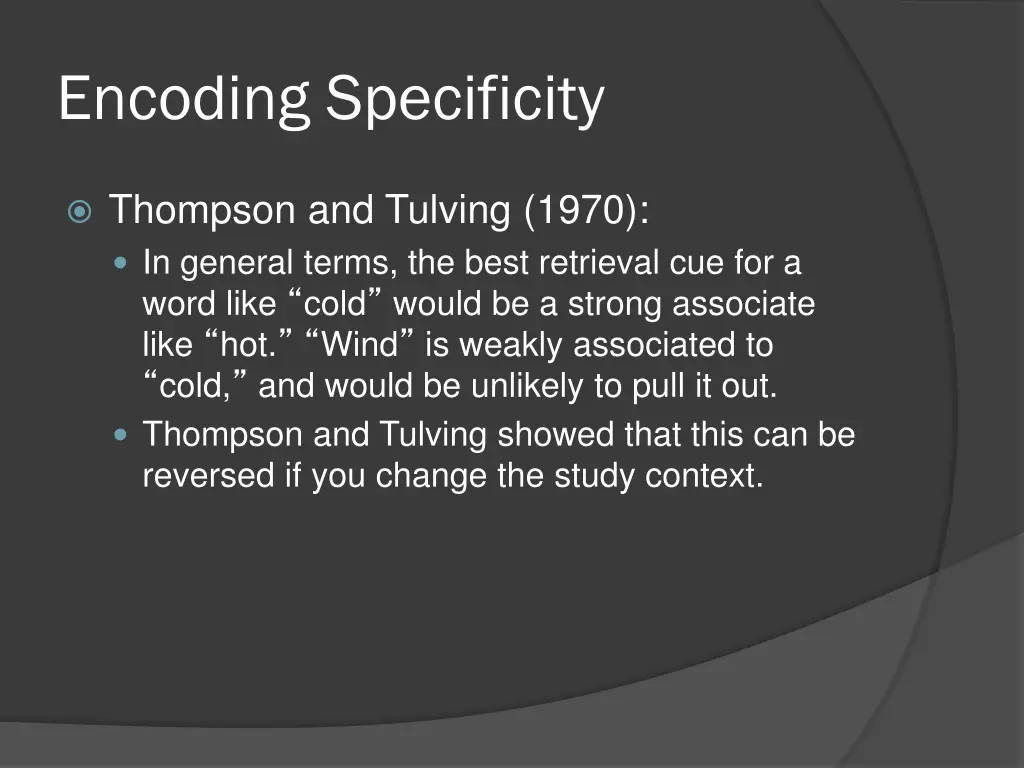 encoding specificity 2