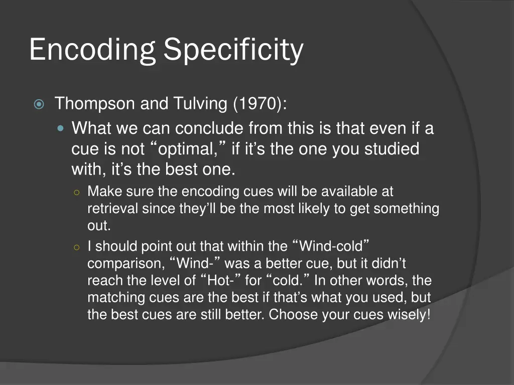 encoding specificity 8