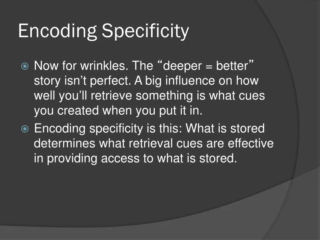 encoding specificity