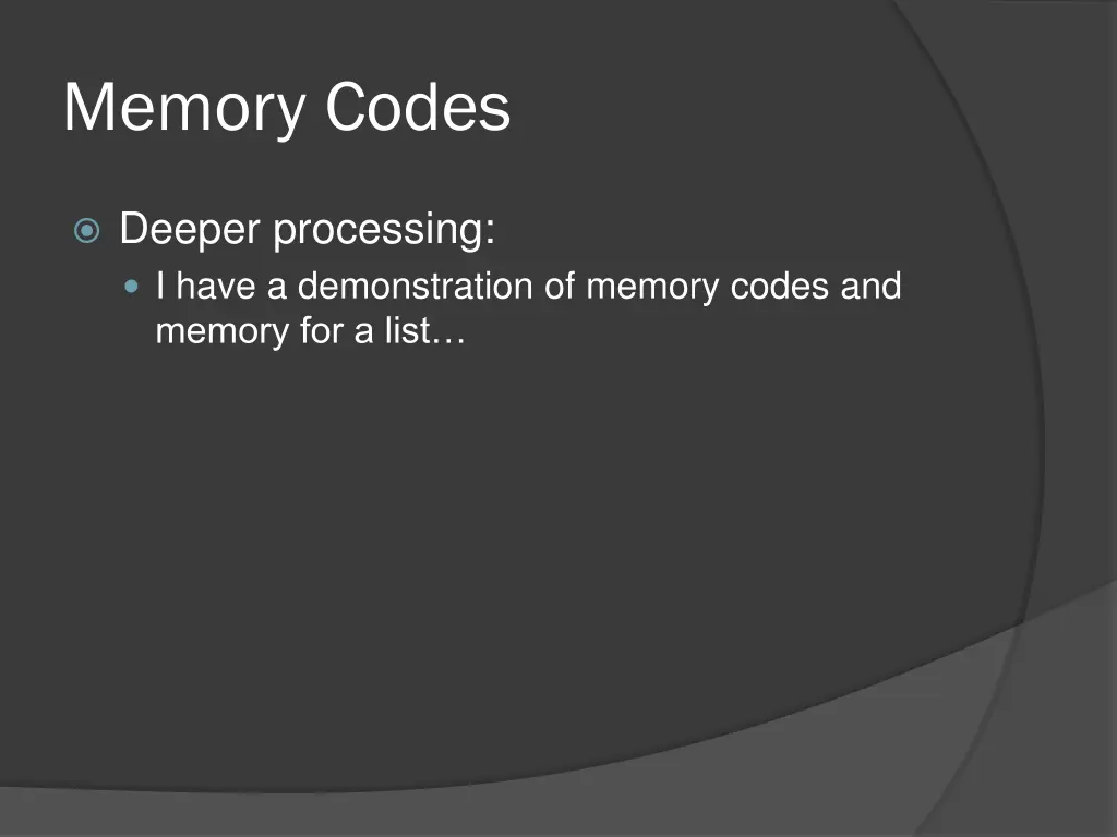 memory codes 3