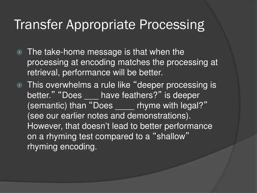 transfer appropriate processing 5