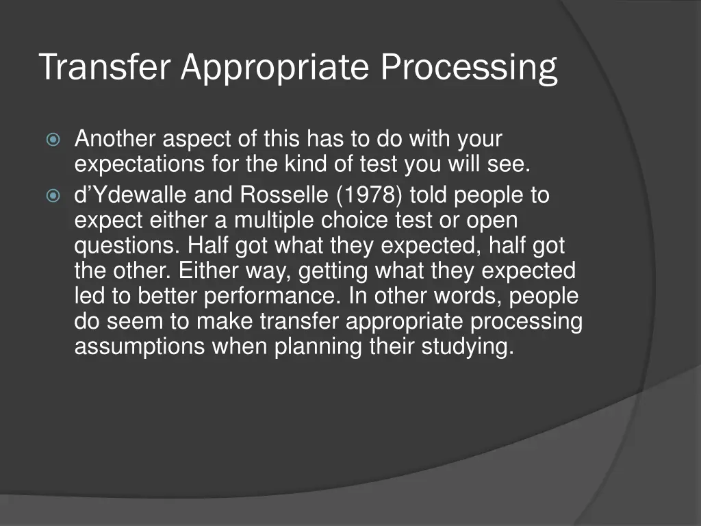 transfer appropriate processing 7