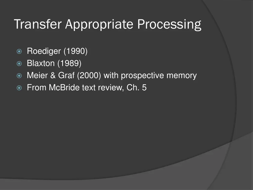 transfer appropriate processing