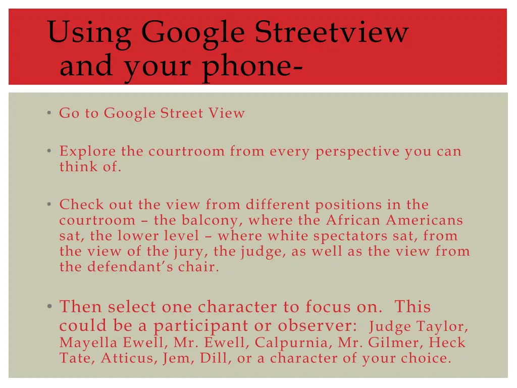 using google streetview and your phone