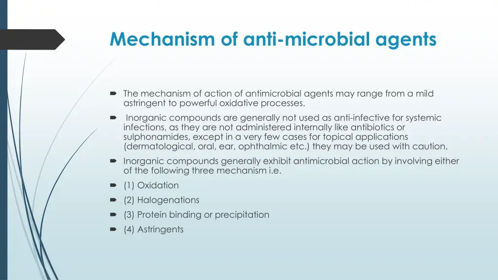 mechanism of anti microbial agents