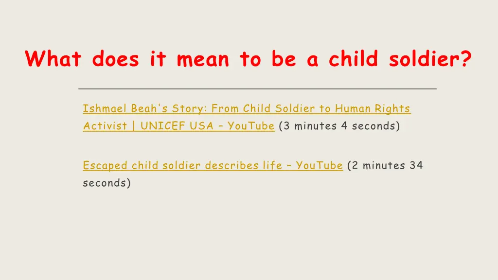 what does it mean to be a child soldier