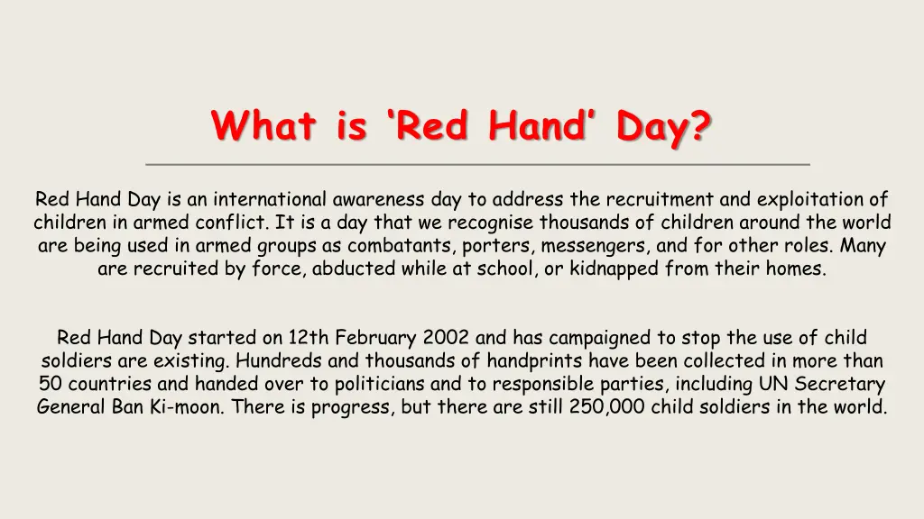 what is red hand day