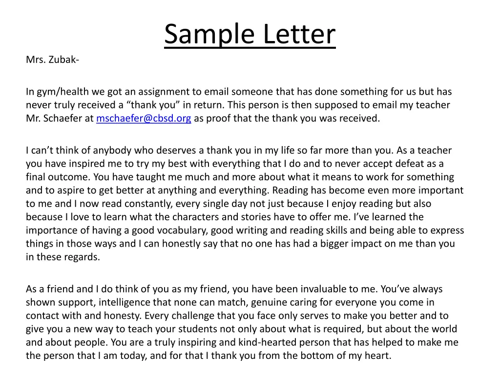 sample letter