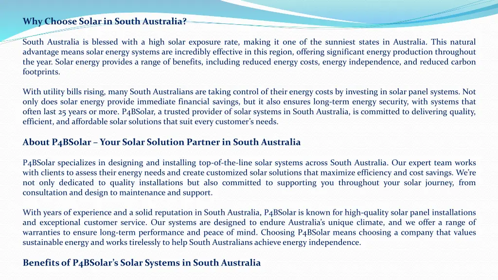 why choose solar in south australia