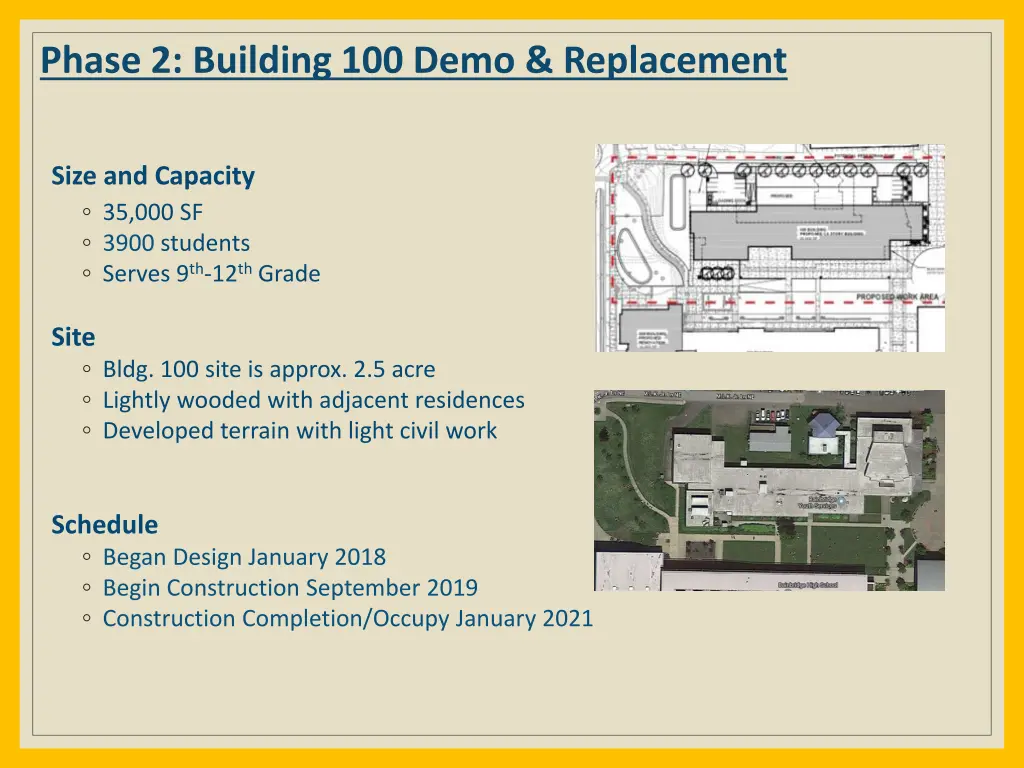 phase 2 building 100 demo replacement