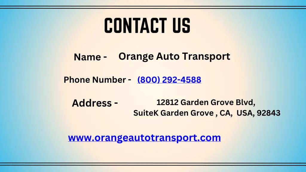 orange auto transport