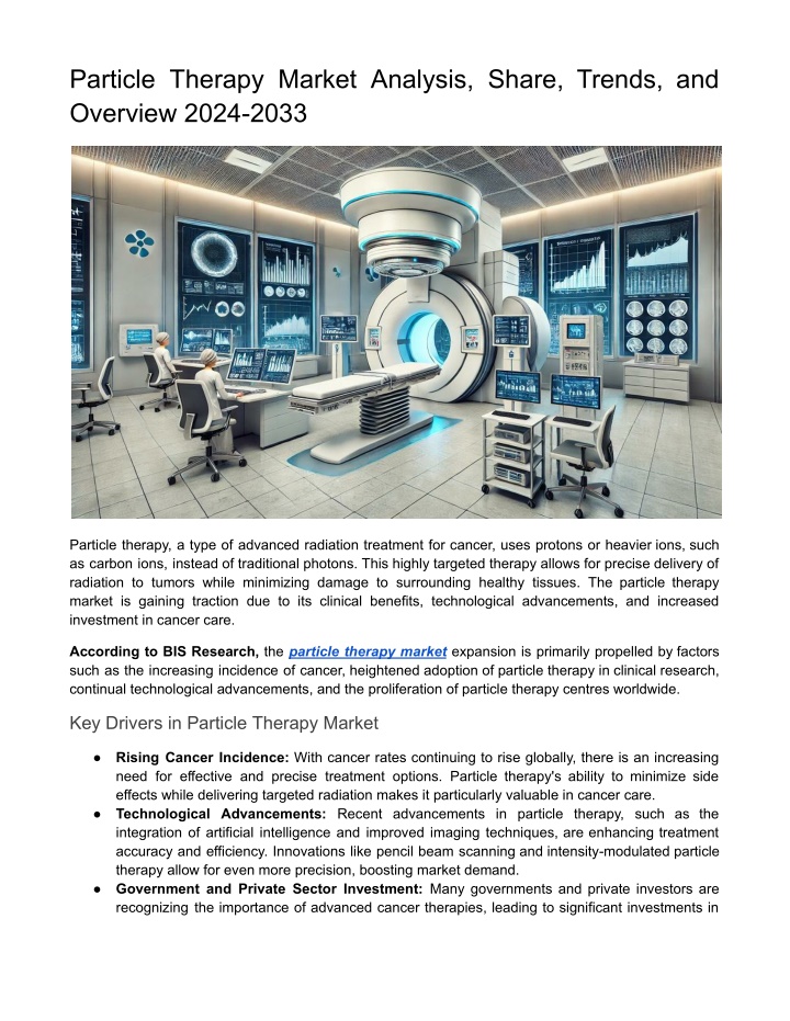 particle therapy market analysis share trends