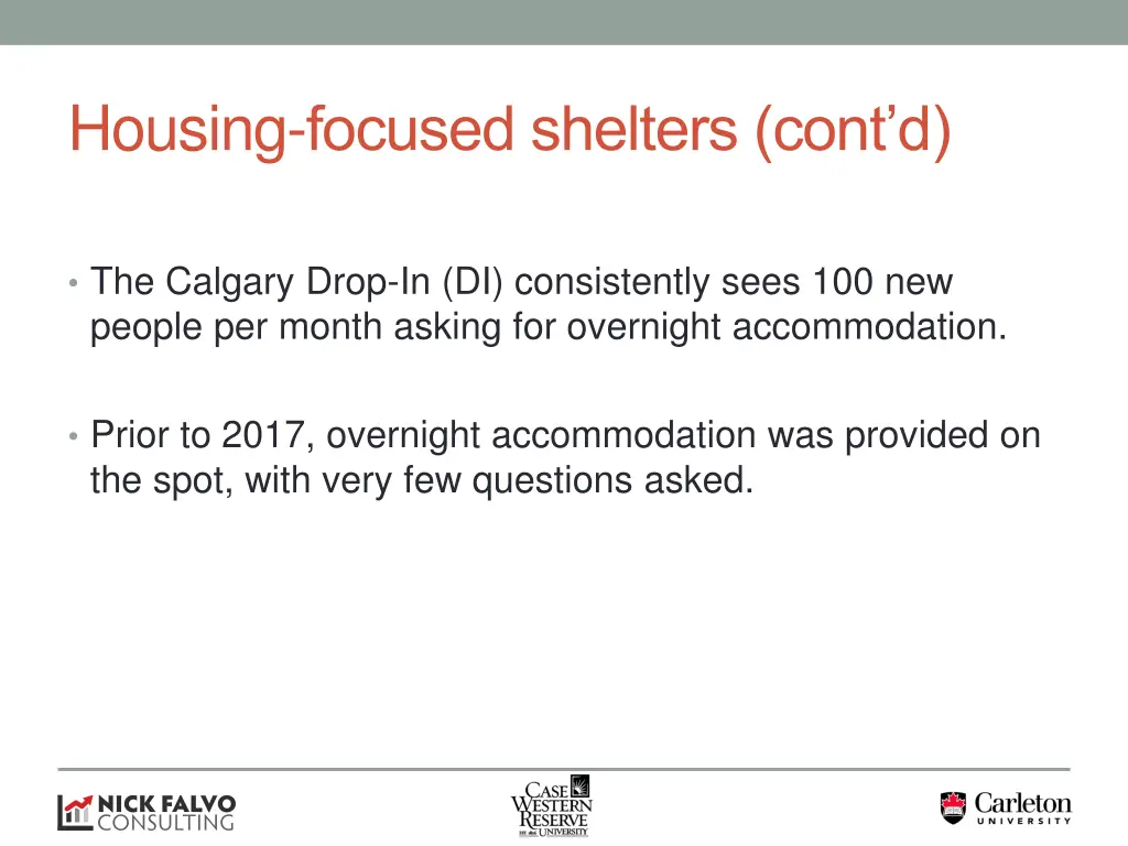 housing focused shelters cont d