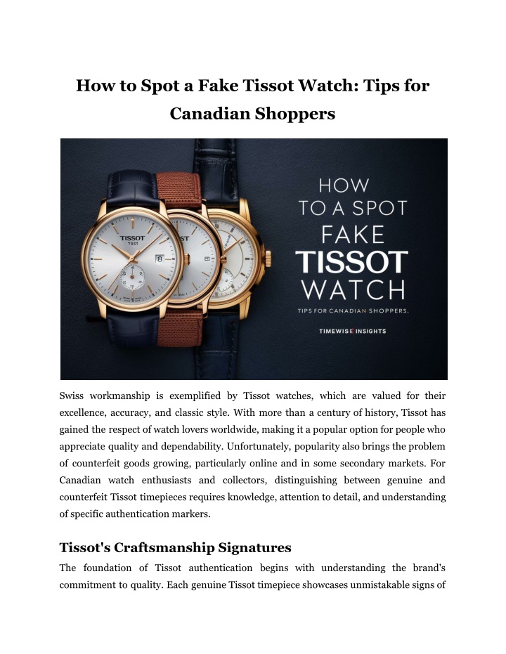 how to spot a fake tissot watch tips for