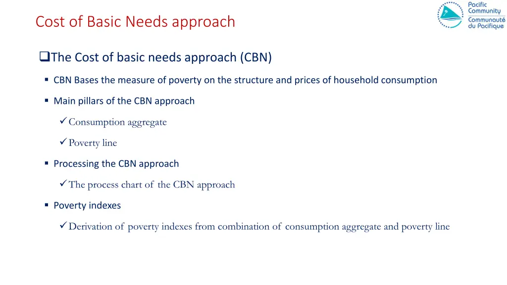 cost of basic needs approach