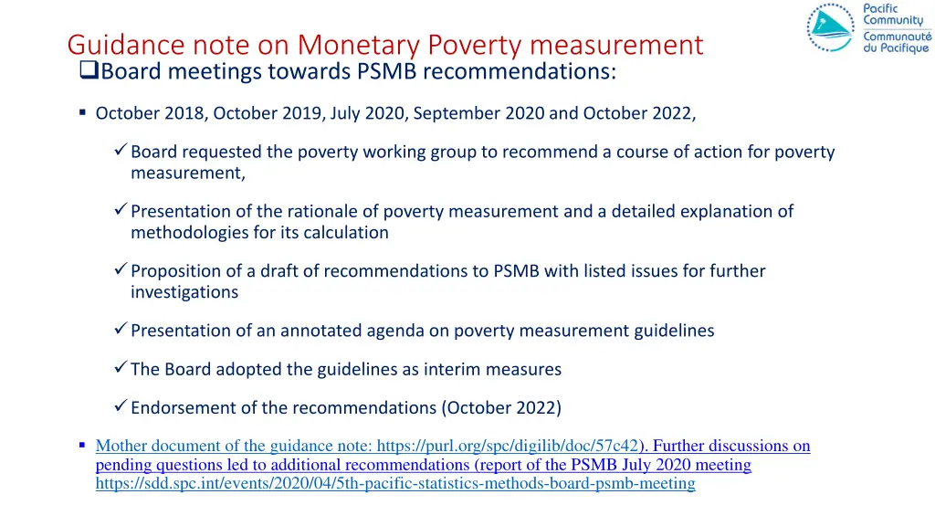 guidance note on monetary poverty measurement