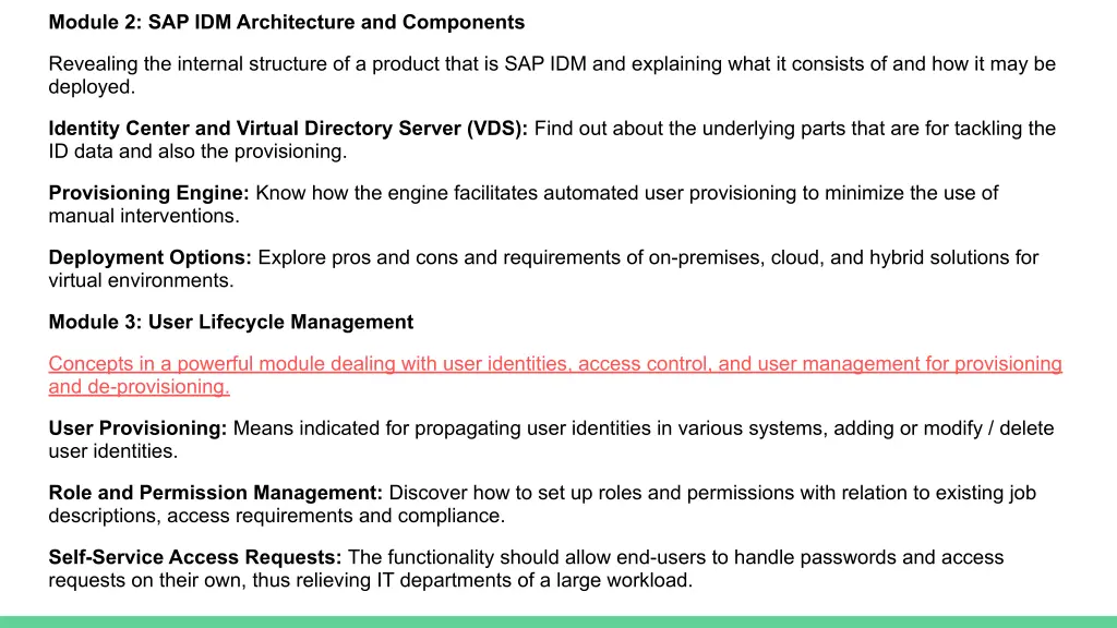 module 2 sap idm architecture and components