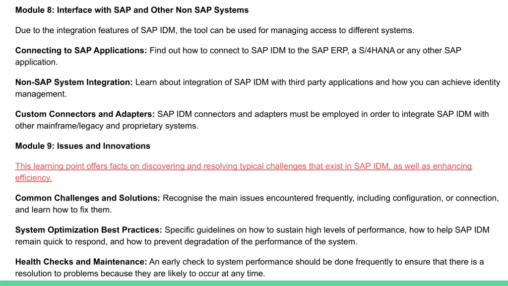 module 8 interface with sap and other