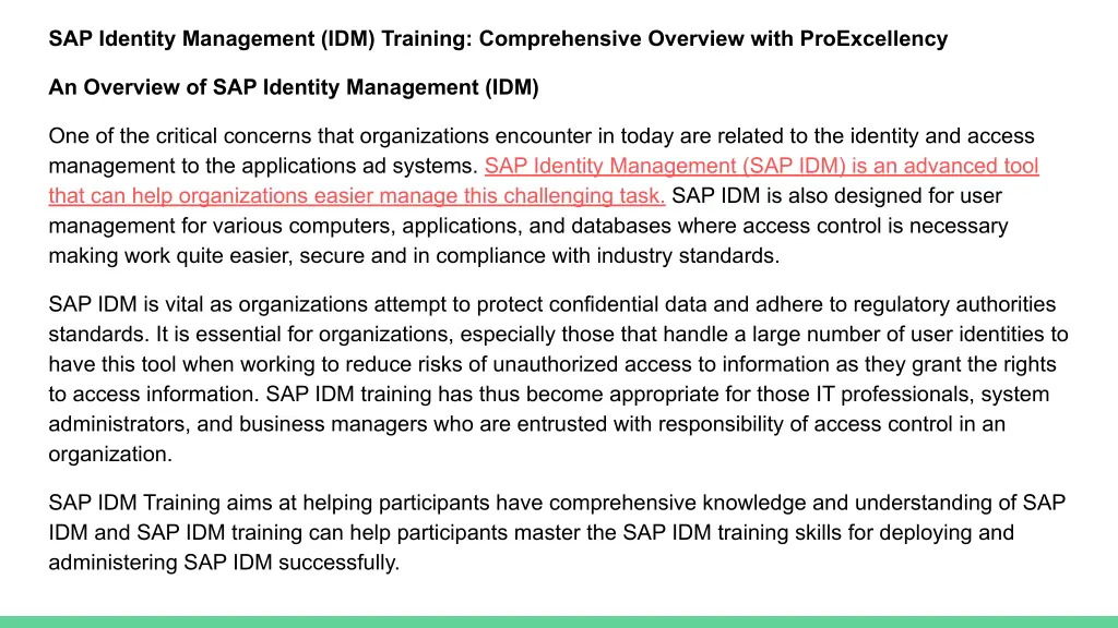 sap identity management idm training