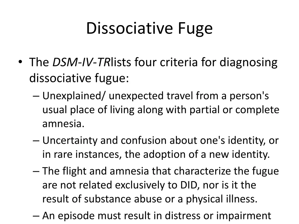 dissociative fuge