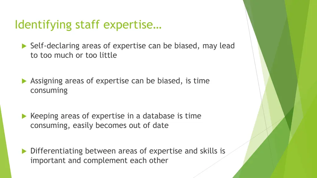 identifying staff expertise