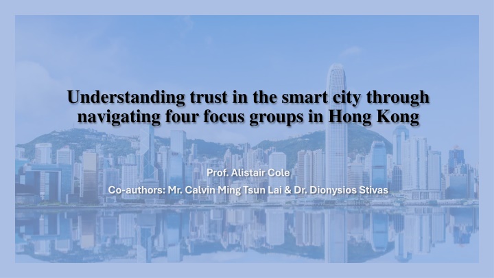 understanding trust in the smart city through