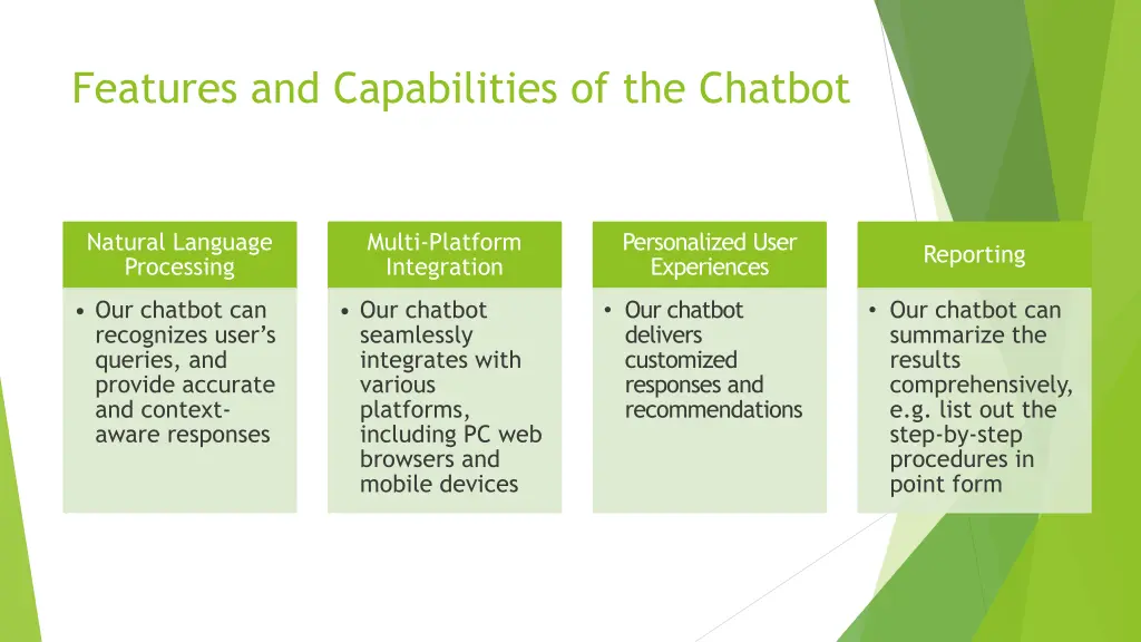 features and capabilities of the chatbot