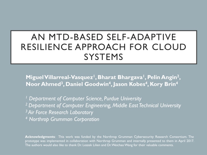 an mtd based self adaptive resilience approach