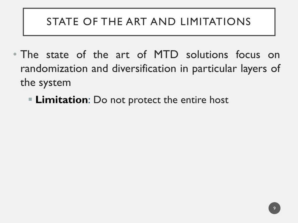 state of the art and limitations 2