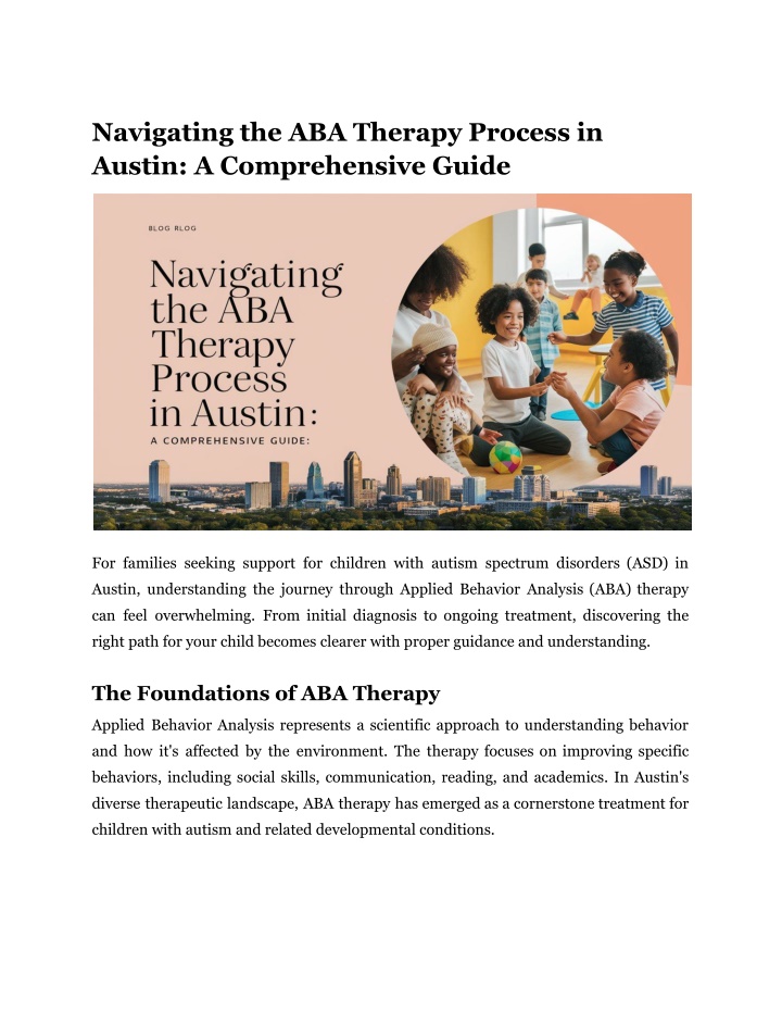 navigating the aba therapy process in austin