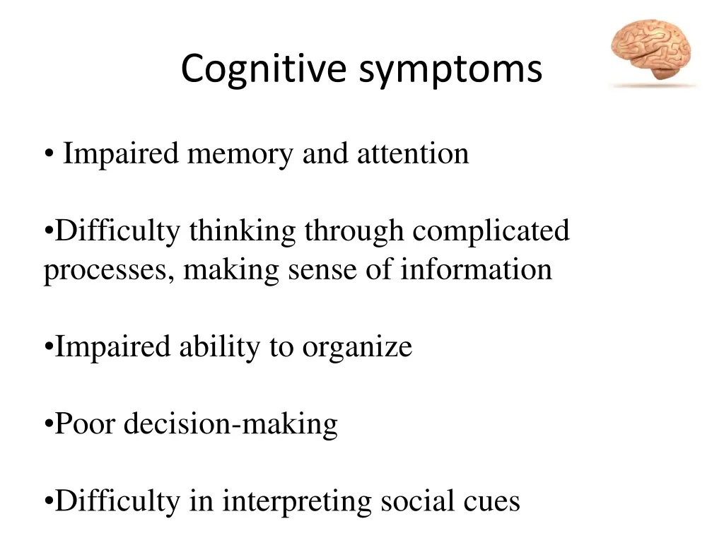 cognitive symptoms