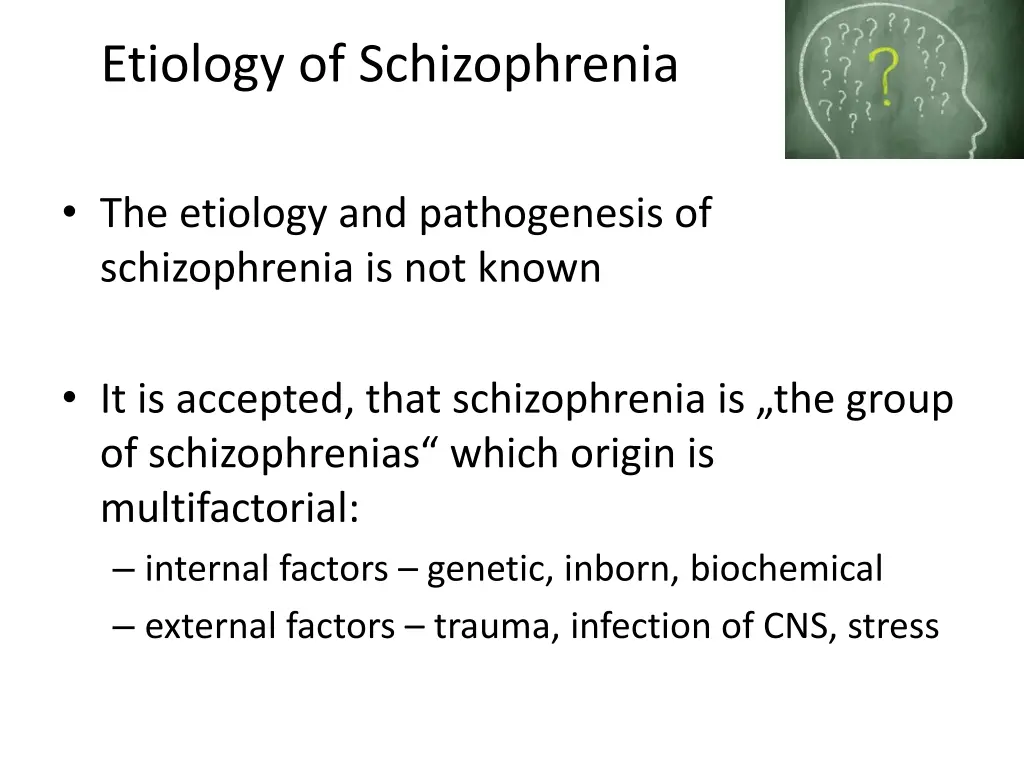 etiology of schizophrenia