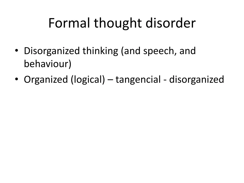 formal thought disorder