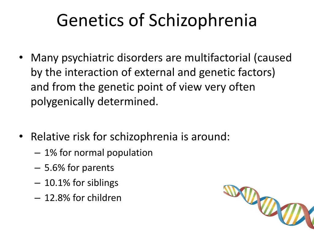 genetics of schizophrenia