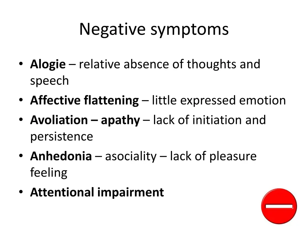 negative symptoms