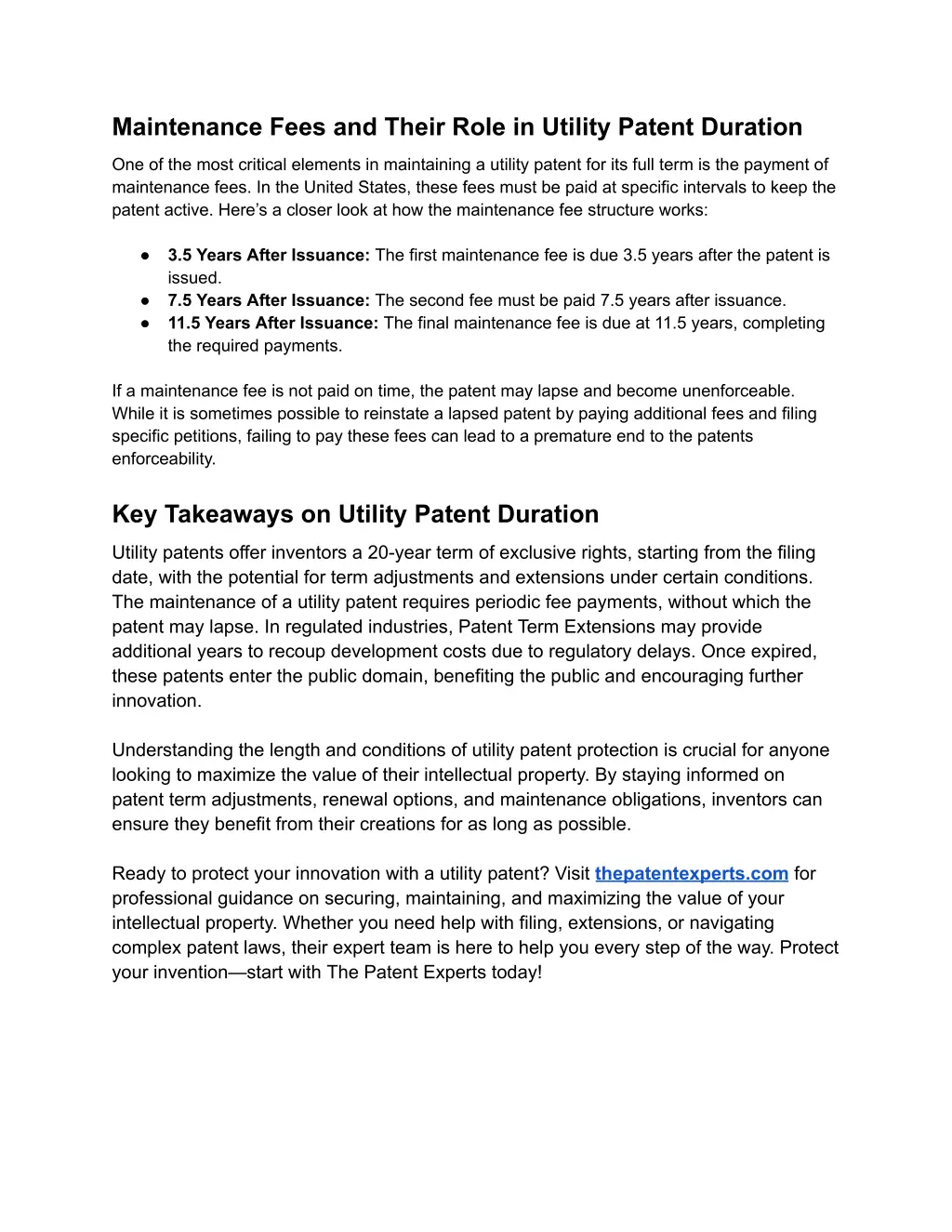 maintenance fees and their role in utility patent