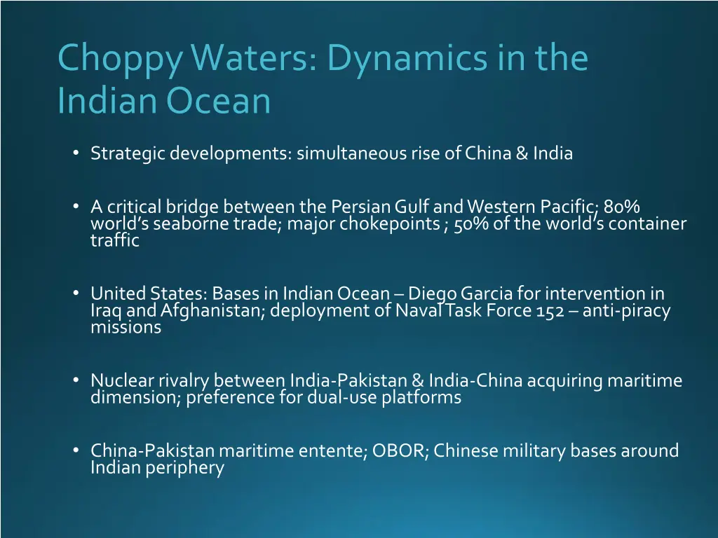 choppy waters dynamics in the indian ocean