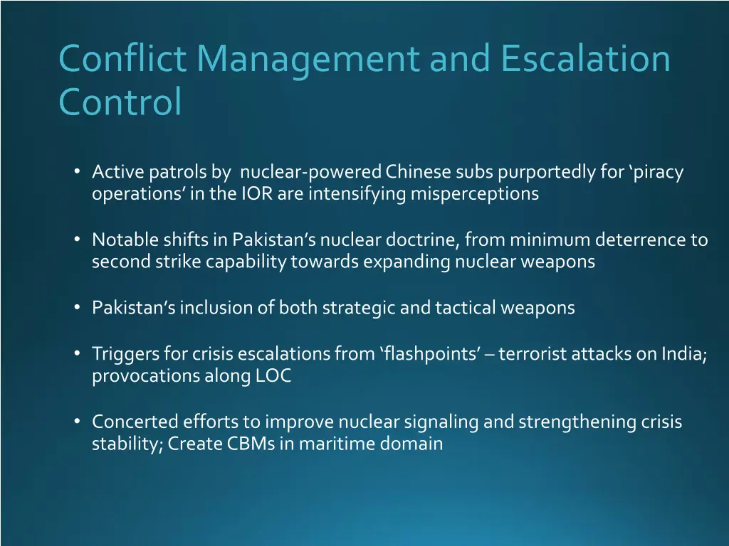 conflict management and escalation control