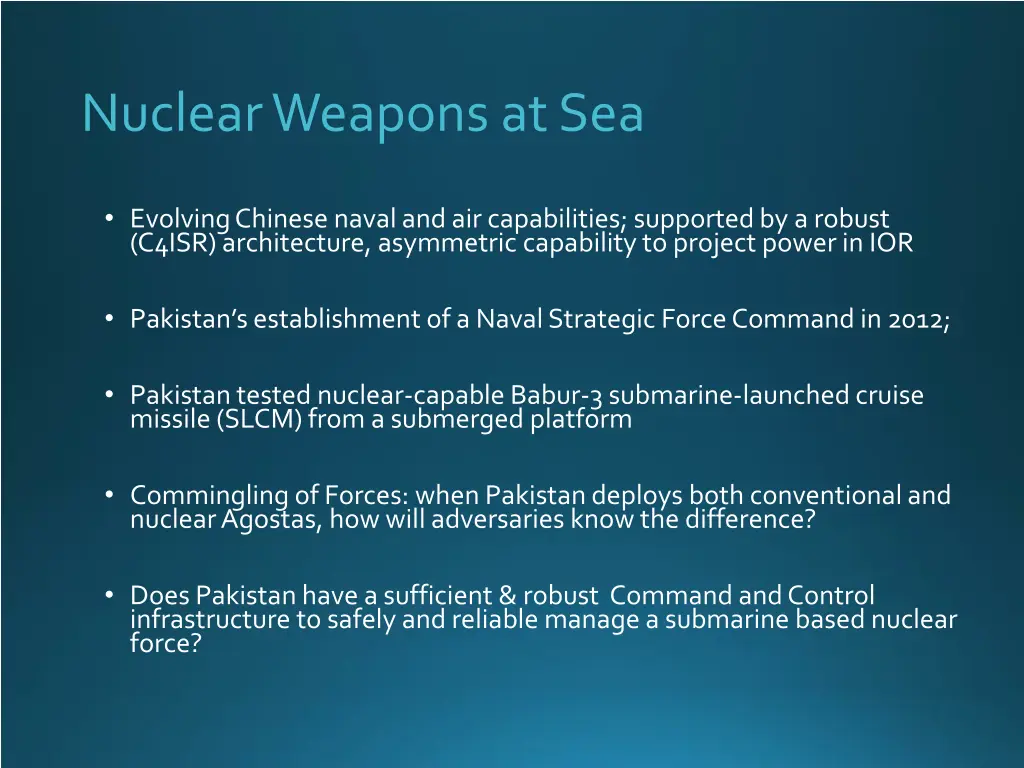 nuclear weapons at sea